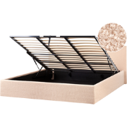 ORBEY - Bed met opbergruimte - Beige - 180 x 200 cm - Bouclé