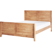 CHAMPAGNAT - Tweepersoonsbed - Lichtbruin - 140 x 200 cm - Rubberhout