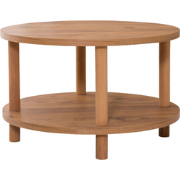 Ronde salontafel met 2 niveaus in Atlantisch dennen decor D70 cm - ROB...
