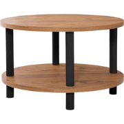 Ronde salontafel met 2 niveaus in Atlantisch dennen decor D70 cm - ROB...