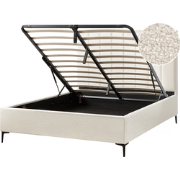SEZANNE - Bed met opbergruimte - Gebroken wit - 160 x 200 cm - Bouclé