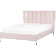 MIRIBEL - Tweepersoonsbed - Roze - 140x200 -  Fluweel