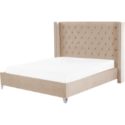 LUBBON  - Tweepersoonsbed - Beige - 180 x 200 cm - Fluweel