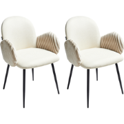 AMITY - Eetkamerstoel set van 2 - Lichtbeige - Polyester