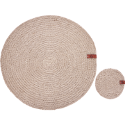 BUSHMINT - Set van 12 placemats en onderzetters - Natuurlijk - Jute