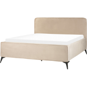 VALOGNES - Tweepersoonsbed - Taupe - 160 x 200 cm - Fluweel
