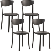 VIESTE  - Tuinstoel set van 4 - Zwart - Synthetisch materiaal