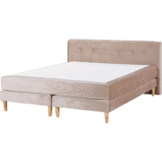 MARQUISE  - Tweepersoons boxspring - Beige - 180 x 200 cm - Fluweel