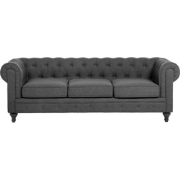 CHESTERFIELD - Driezitsbank  - Grijs   - Polyester