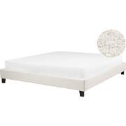 ROANNE - Tweepersoonsbed - Lichtbeige - 180 x 200 cm - Bouclé