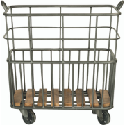 Metalen houtkar op wielen