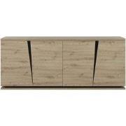 Buffet 4 Deuren Eiken en Zwart Decor L221 cm - Crack