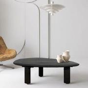 Table basse en suar massif noire L130 cm - GALET