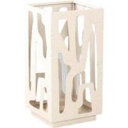 PTMD Windlicht Dewey - 16x16x32 cm - Ijzer - Creme
