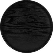 QUVIO Houten dienblad rond - Maat XL - Diameter 33 cm - Zwart