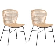 ELFROS - Eetkamerstoel - Natuurlijk - Rotan