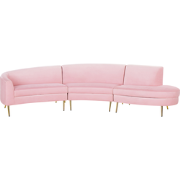 MOSS - Bank U-vormig - Roze -  - Fluweel