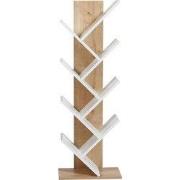 Boekenkast in eiken- en witdecor H129,8 cm - TUVAL