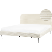 FLAYAT  - Tweepersoonsbed - Gebroken wit - 180 x 200 cm - Corduroy