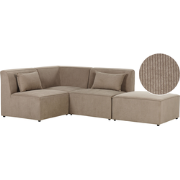 LEMVIG - Hoekbank 3-zits - Taupe - Rechterzijde - Corduroy