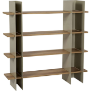 Rek met metalen frame en planken in eikenlook L120 cm - KATE