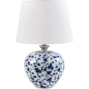 SILVES - Tafellamp - Wit/Blauw - Porselein/Linnen