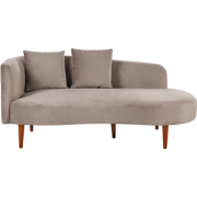 CHAUMONT - Chaise longue - Taupe - Linkerzijde -  Fluweel
