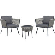 GARGANO - Tuinset - Lichtgrijs - PE rotan