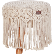 NAWABAD - Poef - Beige - 40 x 40 x 50 cm - Katoen