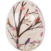 Clayre & Eef Decoratie Ei Beige Bruin Keramiek Takken