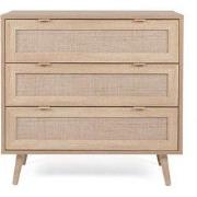 Ladekast met 3 Laden L80 cm - Rotan Impressie - Bali