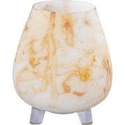 PTMD Windlicht Jamillia - 17x17x19 cm - Glas - Geel
