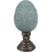 Clayre & Eef Decoratie Beeld Ei Blauw Kunststof