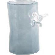 Vaas Bird On Branch - Mistig blauw - 9.5x9.5x15cm