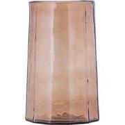 PTMD Windlicht Pernella - 17x17x27 cm - Glas - Geel