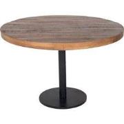 Eettafel Rond 130cm - Mangohout - IJzer - Dinand - Giga Meubel