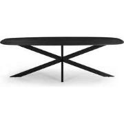 Eettafel Deens Ovaal - Zwart - Mangohout - 240 cm - Tafel Jordan