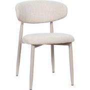 Eetkamerstoel - Beige/Beige - Zithoogte 47cm - Alexia - Set van 2