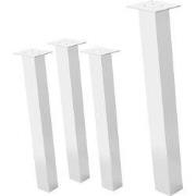 Set van 4 tafelpoten schuin 72 cm wit glanzend staal vierkant profiel ...