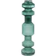 PTMD Kandelaar Galinda - 13x13x49 cm - Glas - Groen