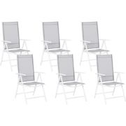 CATANIA  - Tuinstoel set van 6 - Lichtgrijs - Aluminium