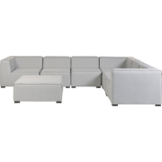AREZZO - Loungeset voor 7 - Lichtgrijs - Lichtgrijs - Polyester