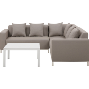BELIZE - Loungeset voor 5 - Taupe - Linkszijdig - Polyester