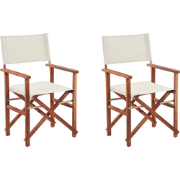 CINE  - Tuinstoel set van 2 - Donkerbruin/Wit - Polyester