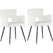 SANILAC - Eetkamerstoel set van 2 - Wit - Fluweel