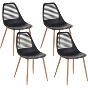 MONTELLO - Set van 4 stoelen - Zwart - Synthetisch materiaal