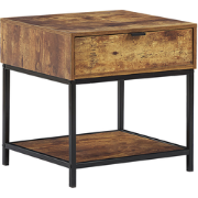 BERKLEY - Nachtkastje - Donkere houtkleur - Spaanplaat