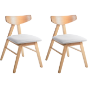 LACOTA - Eetkamerstoelen set 2 - Lichtbruin/Lichtgrijs - Rubberhout