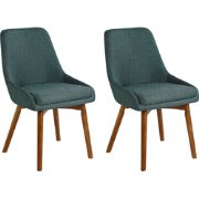 MELFORT - Eetkamerstoel set van 2 - Groen - Polyester
