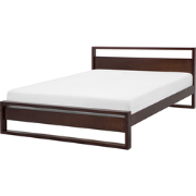 GIULIA - Tweepersoonsbed - Donkerbruin - 160 x 200 cm - Dennenhout